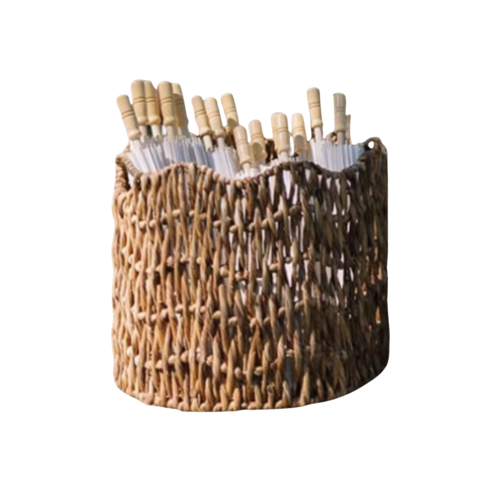 Woven Basket & Parasols [20 PACK] - 32" Round