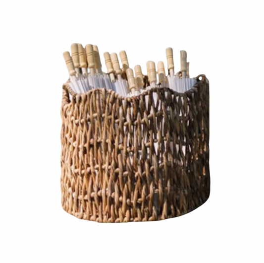 Woven Basket & Parasols [20 PACK] - 32" Round