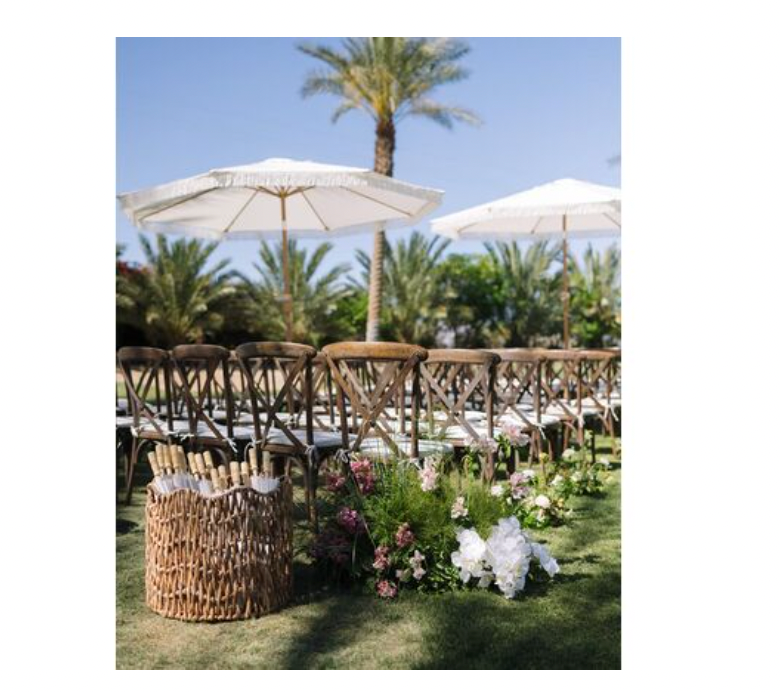 Woven Basket & Parasols [20 PACK] - 32" Round