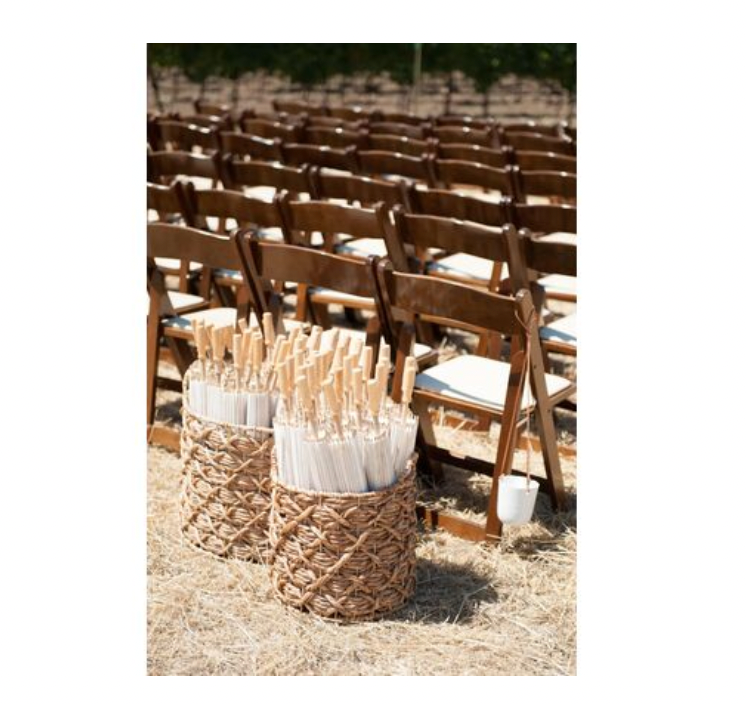 Woven Basket & Parasols [20 PACK] - 32" Round