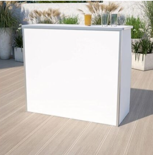4ft Portable Bar - White