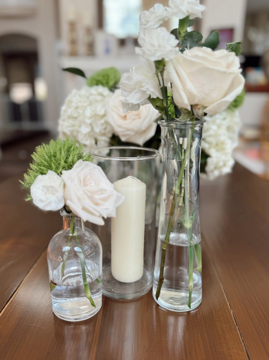 Set of 3 Glass Vases