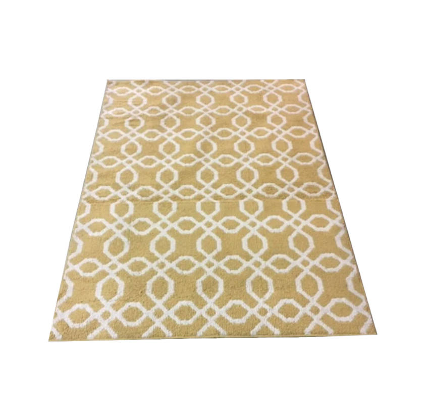 Lebowski Area Rugs - Yellow / White Trellis Scatter