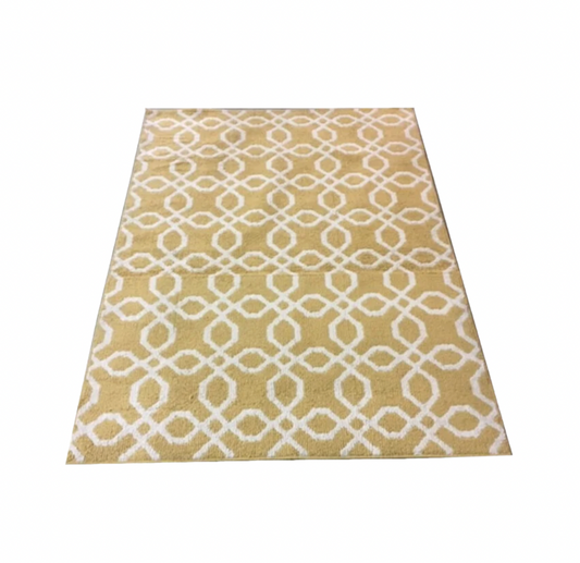 Lebowski Area Rugs - Yellow / White Trellis Scatter
