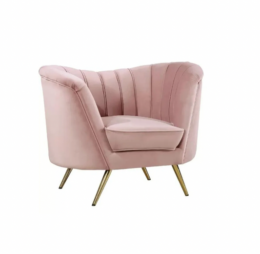 Blush Pink Velvet Accent Chair