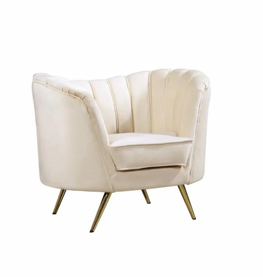 Ivory Velvet Accent Chair