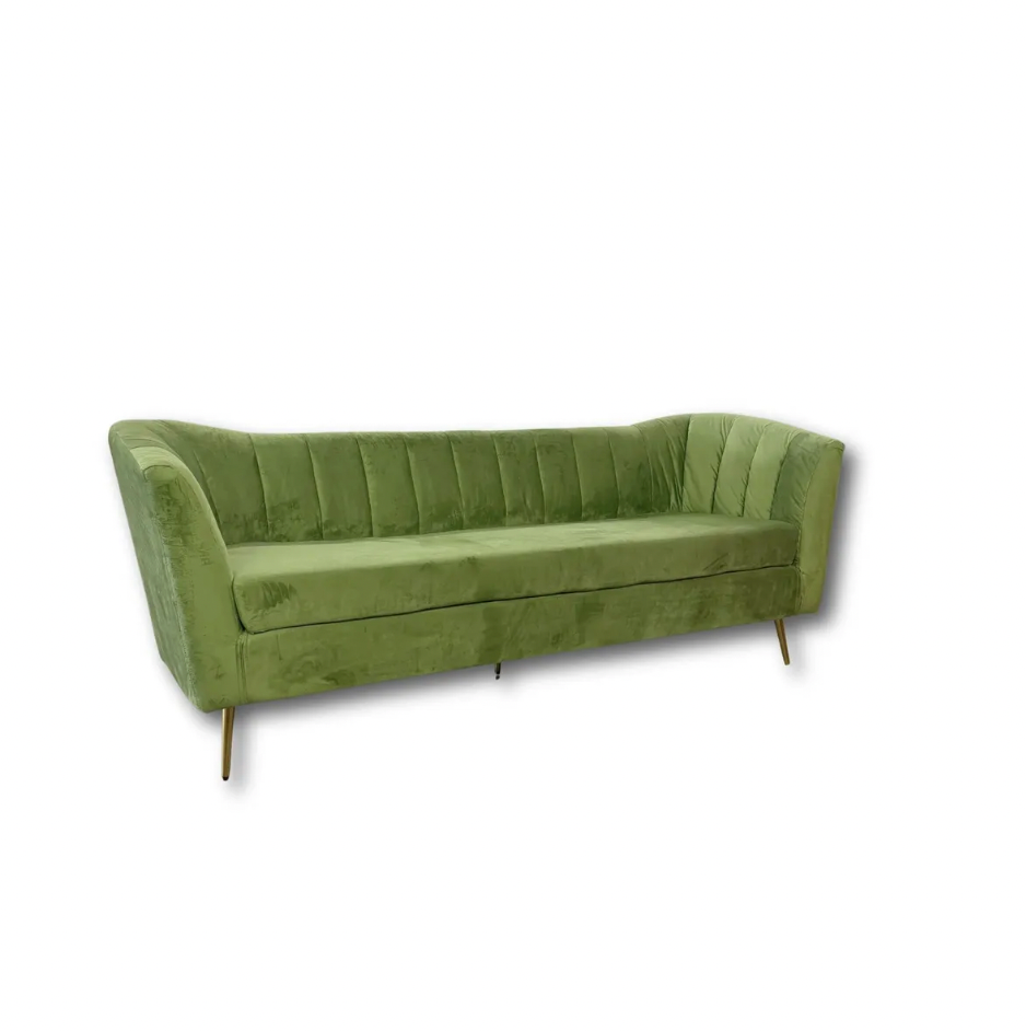 Olive Green Velvet Sofa
