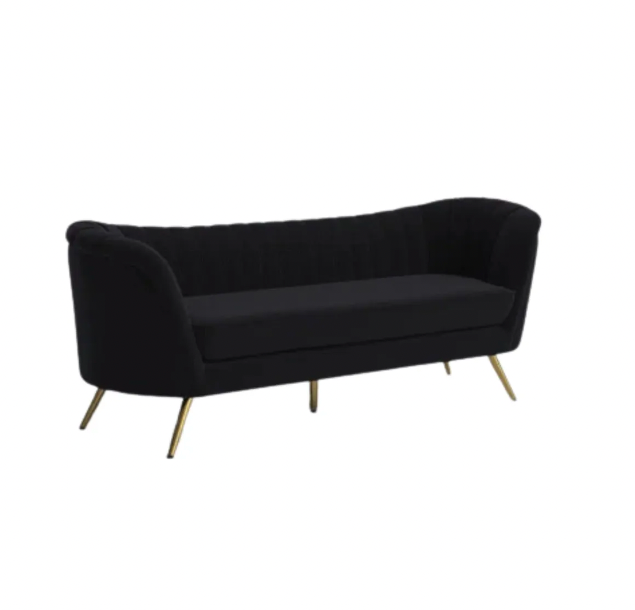 Black Velvet Sofa