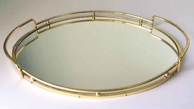MCM Oval Mirrored Tray 
