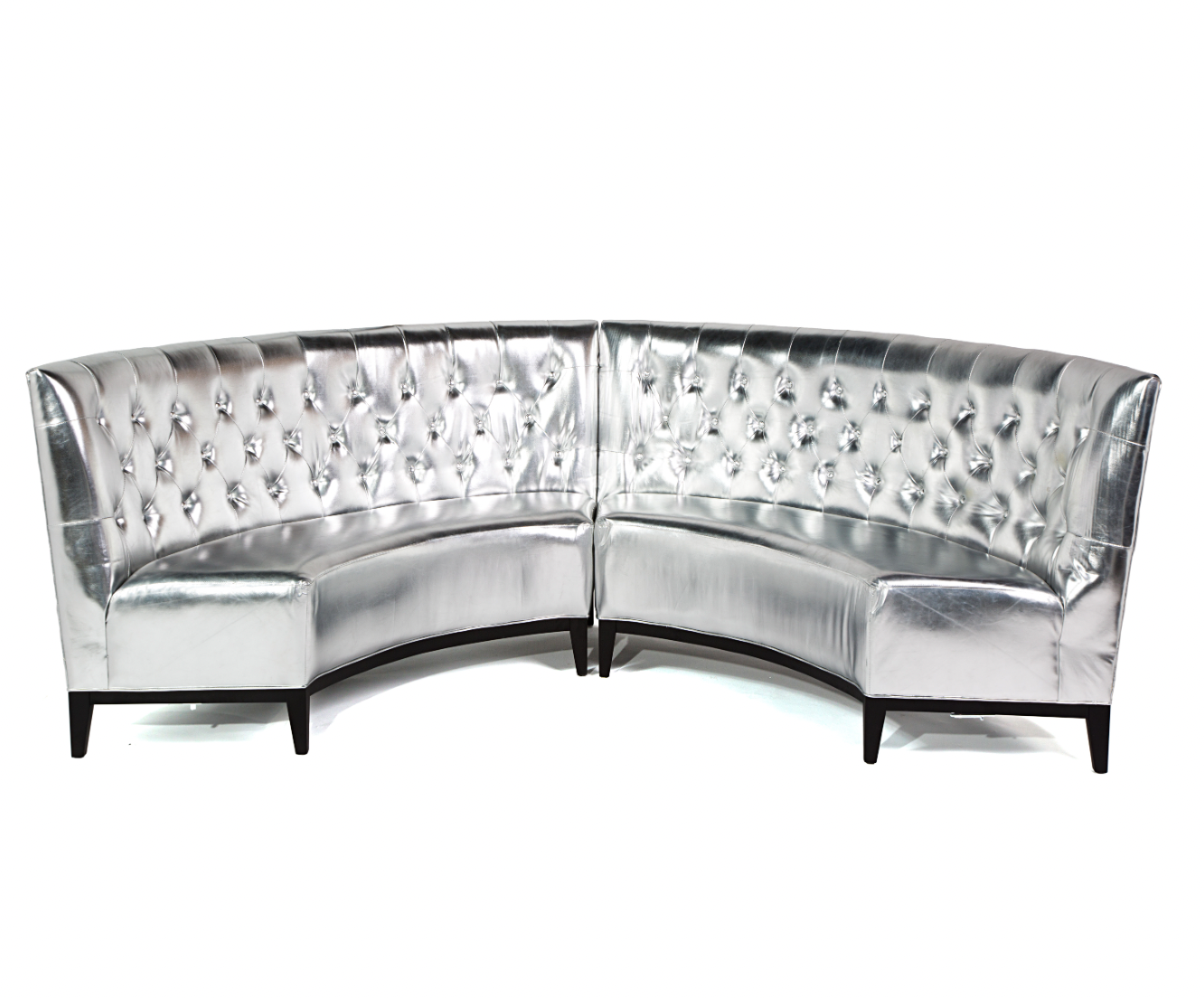 Lexington Curved Banquette Silver