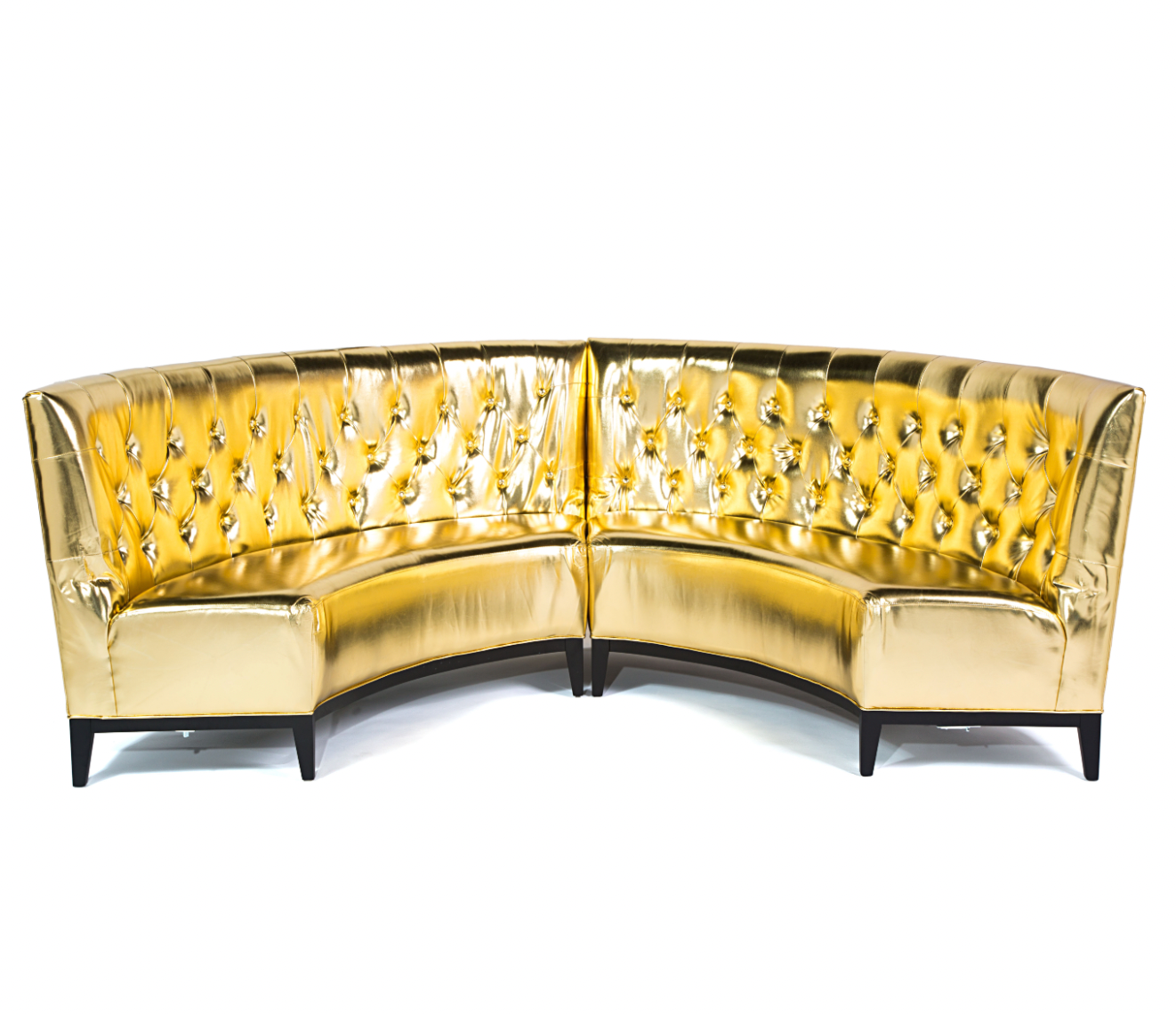 Lexington Curved Banquette Gold