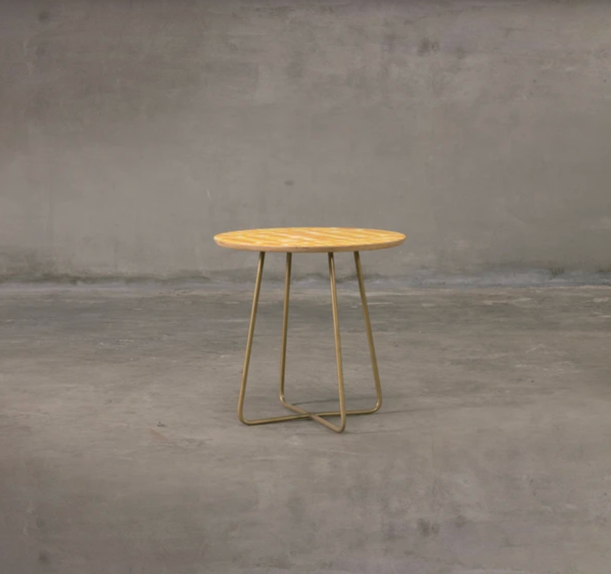 Yellow Pattern End Table