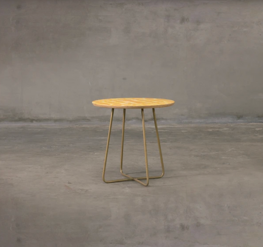 Yellow Pattern End Table