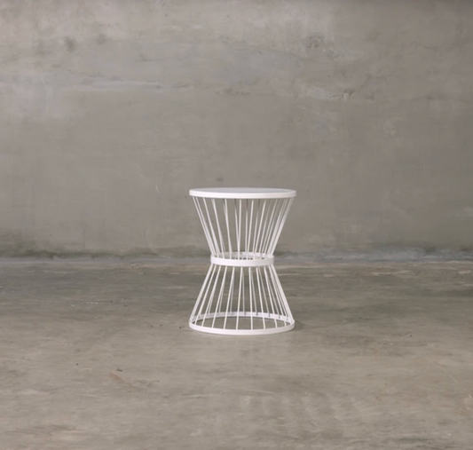 Wired White End Table