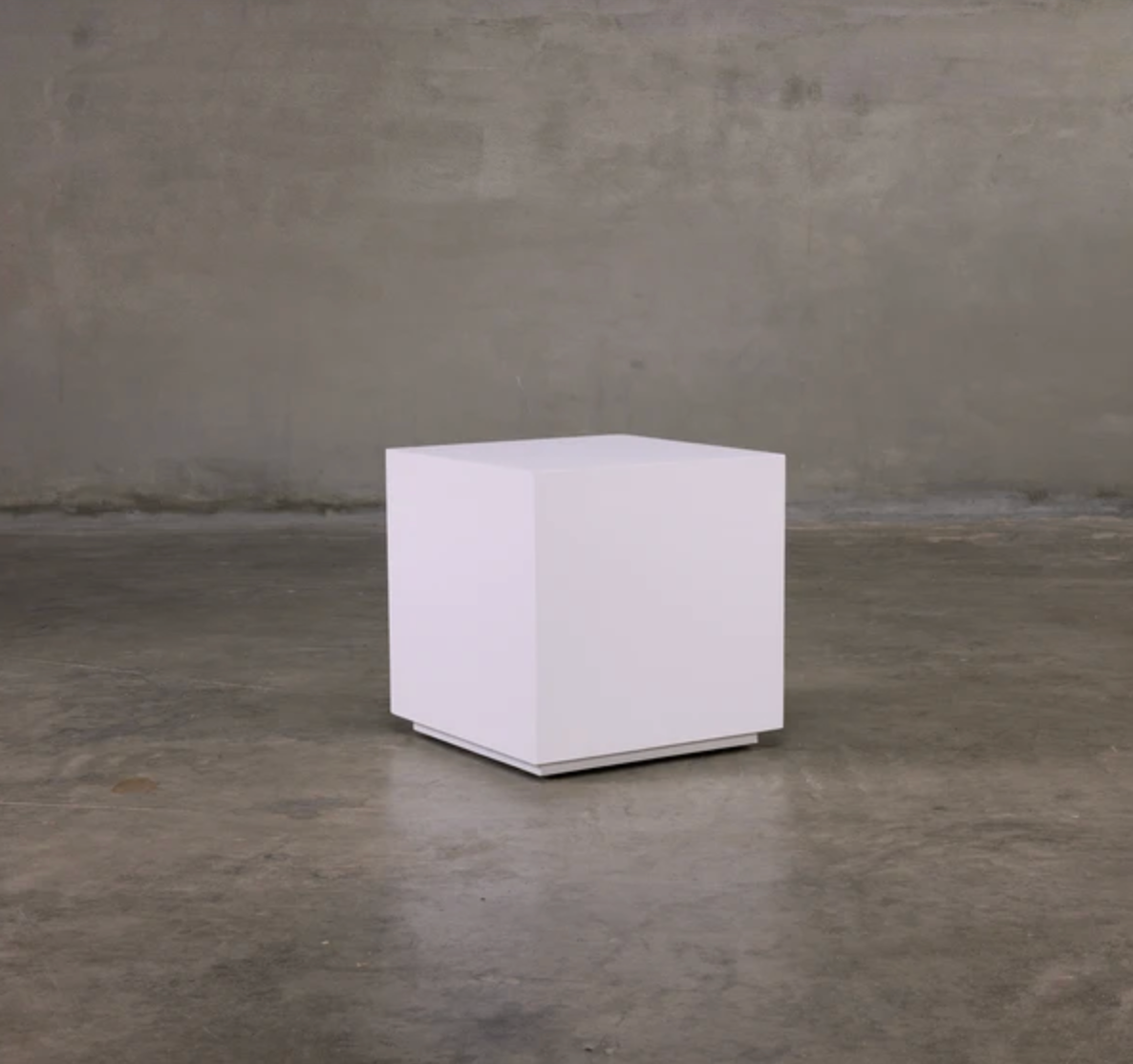 White Block End Table