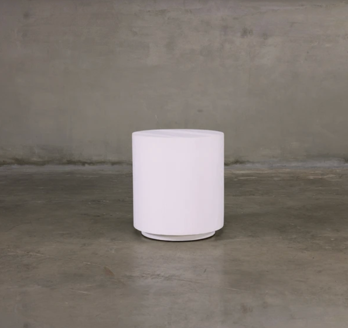 White Round End Table