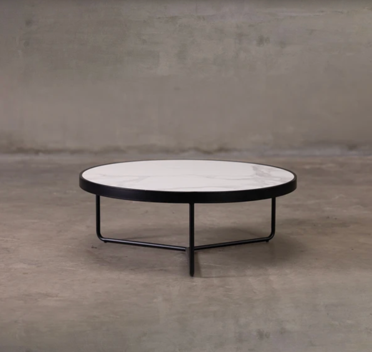 Black Metal Coffee Table - White Top