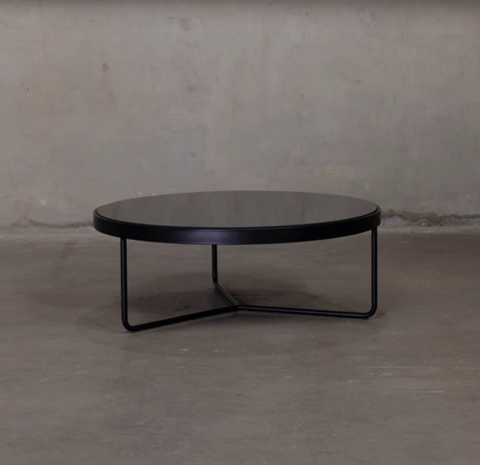 Black Metal End Table - Black Top