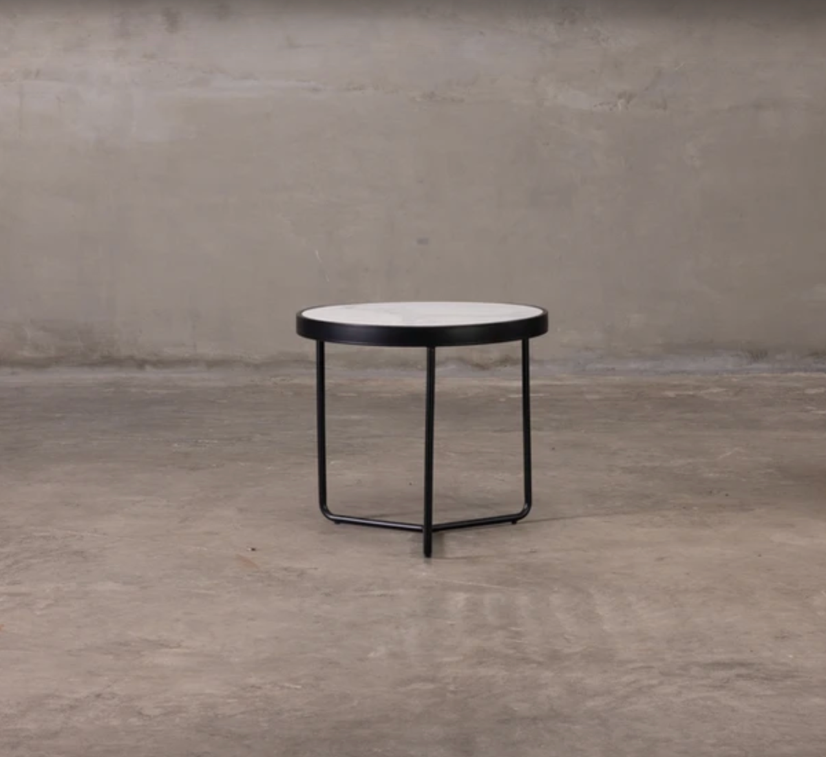 Black Metal End Table - White Top