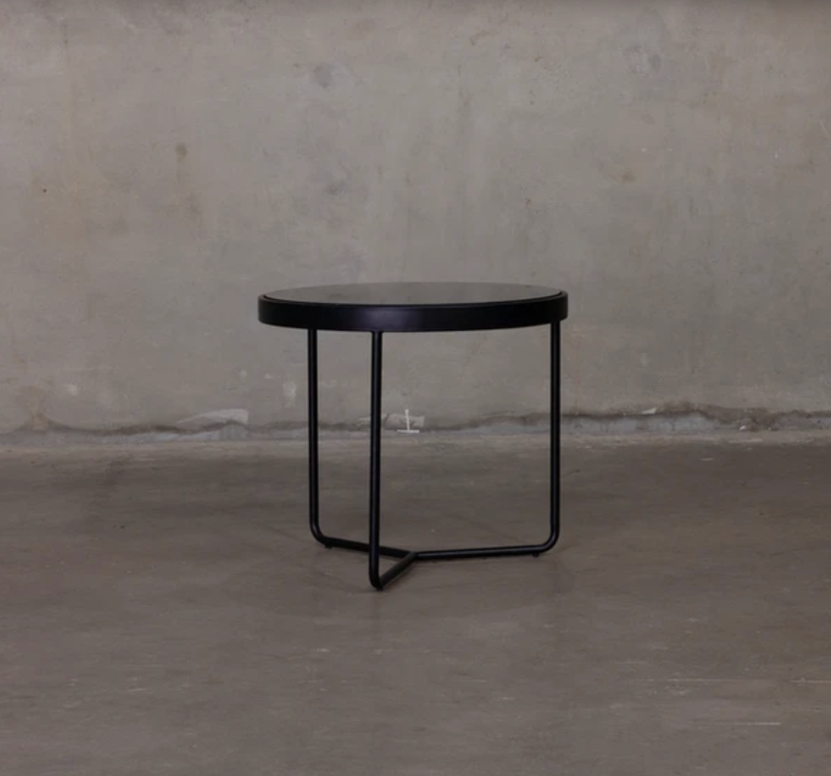 Black Metal Coffee Table - Black Top
