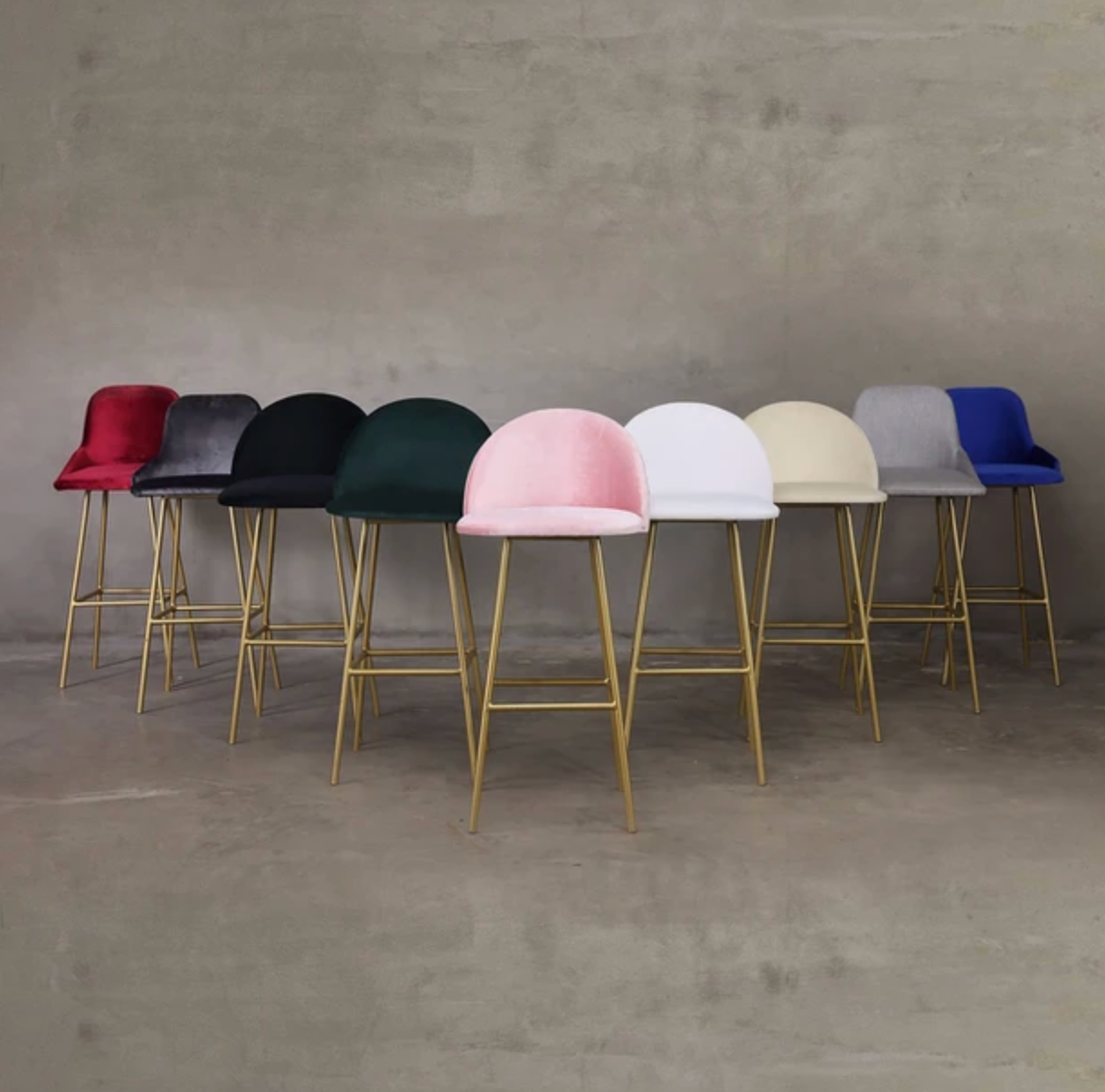 Matte Gold Leg Stool (Multiple Colors Available)