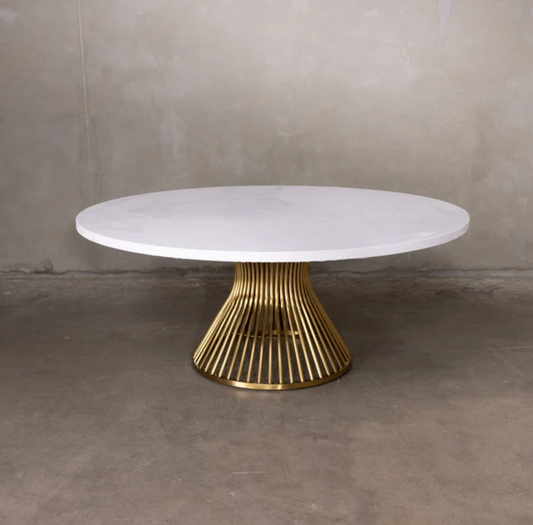 Velvet Round Dining Table (Cream)