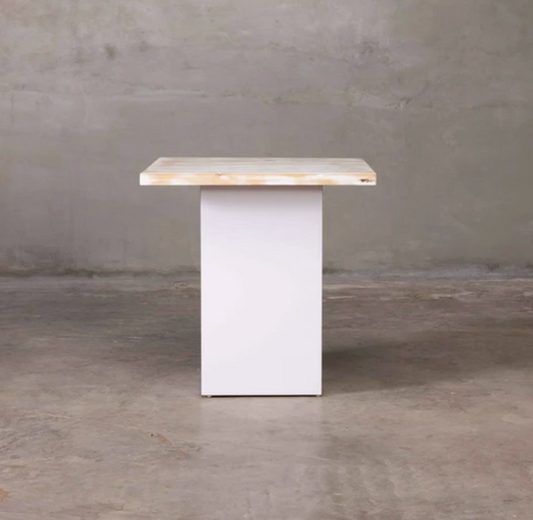 Square Pedestal Dining Table (Patina)