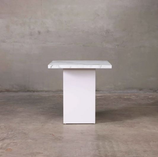 Square Pedestal Dining Table (Marble)