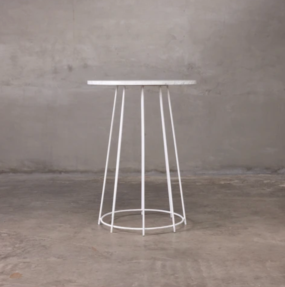Wired White Pub Table (Multiple Countertop Options)