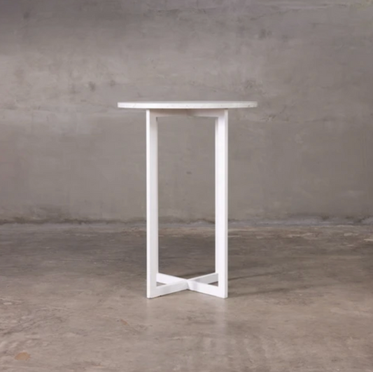 Industrial Pub Table White (Multiple Countertop Options)