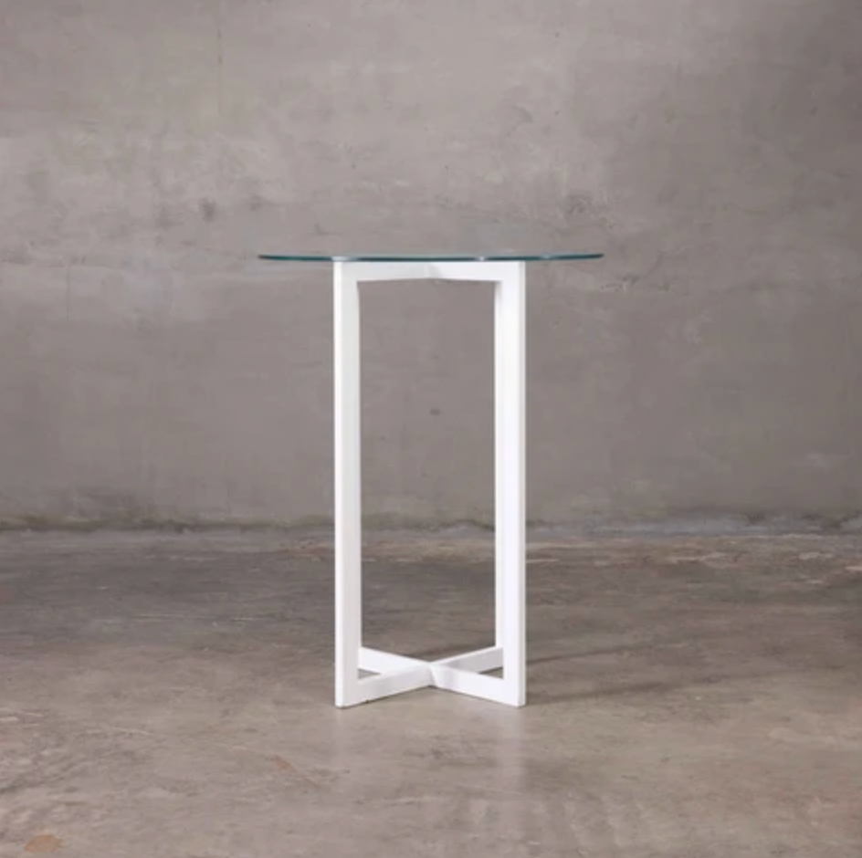 Industrial Pub Table White (Multiple Countertop Options)