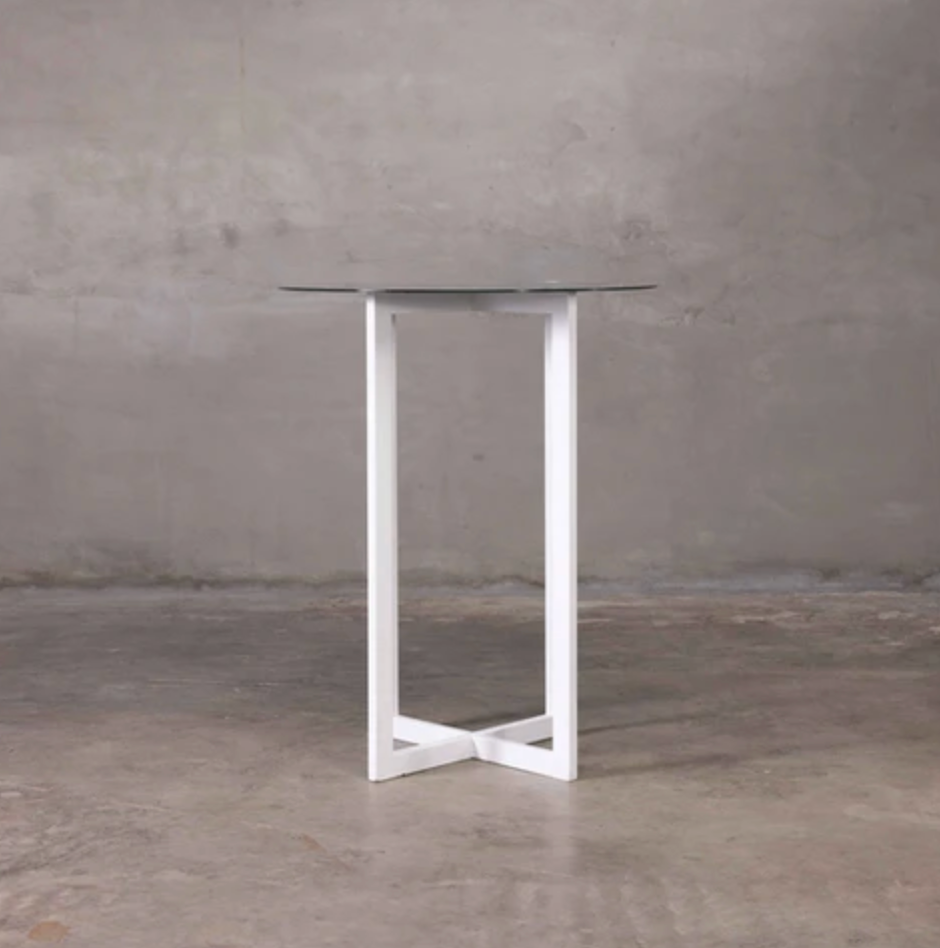 Industrial Pub Table White (Multiple Countertop Options)