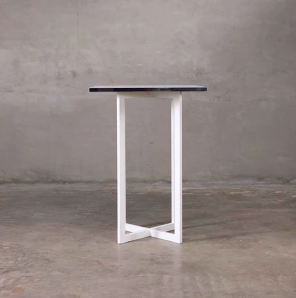 Industrial Pub Table White (Multiple Countertop Options)