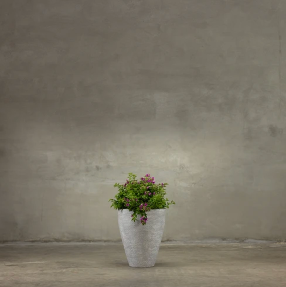 White Textured Planter (Grey)