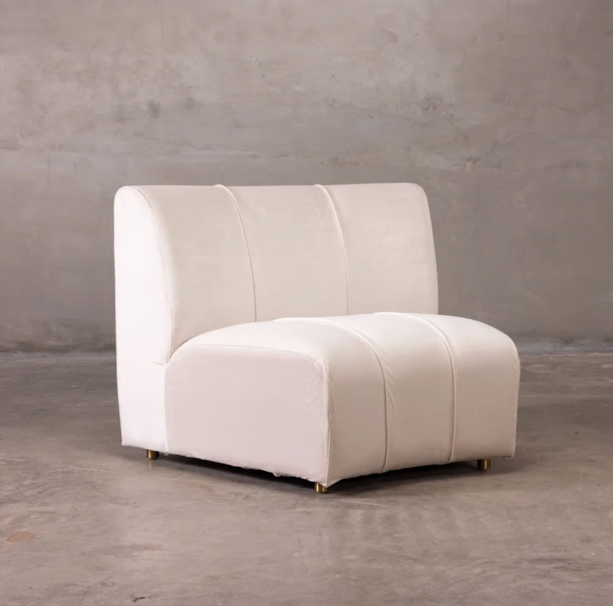 Velvet Armchair - Cream