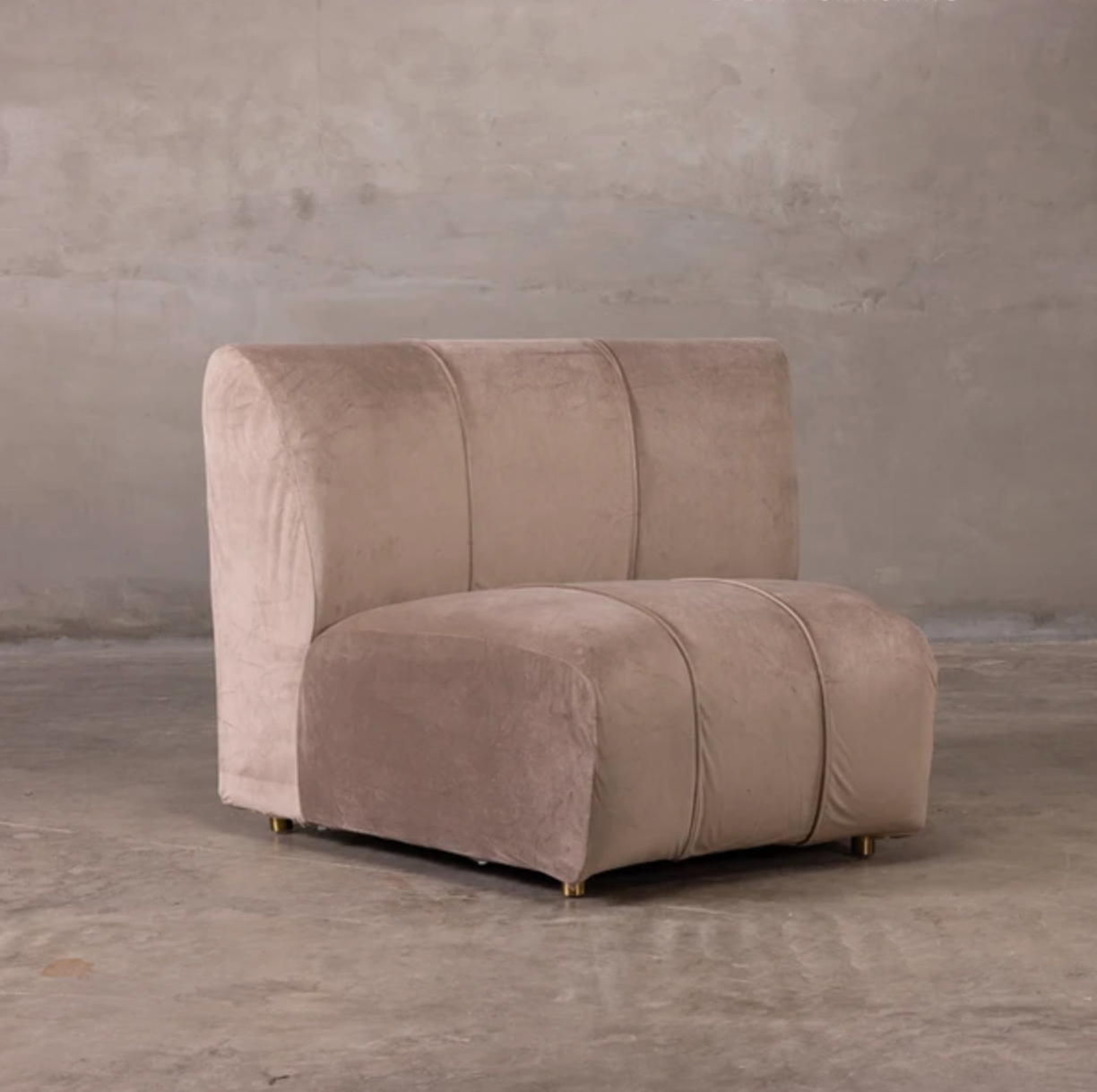 Velvet Armchair - Taupe