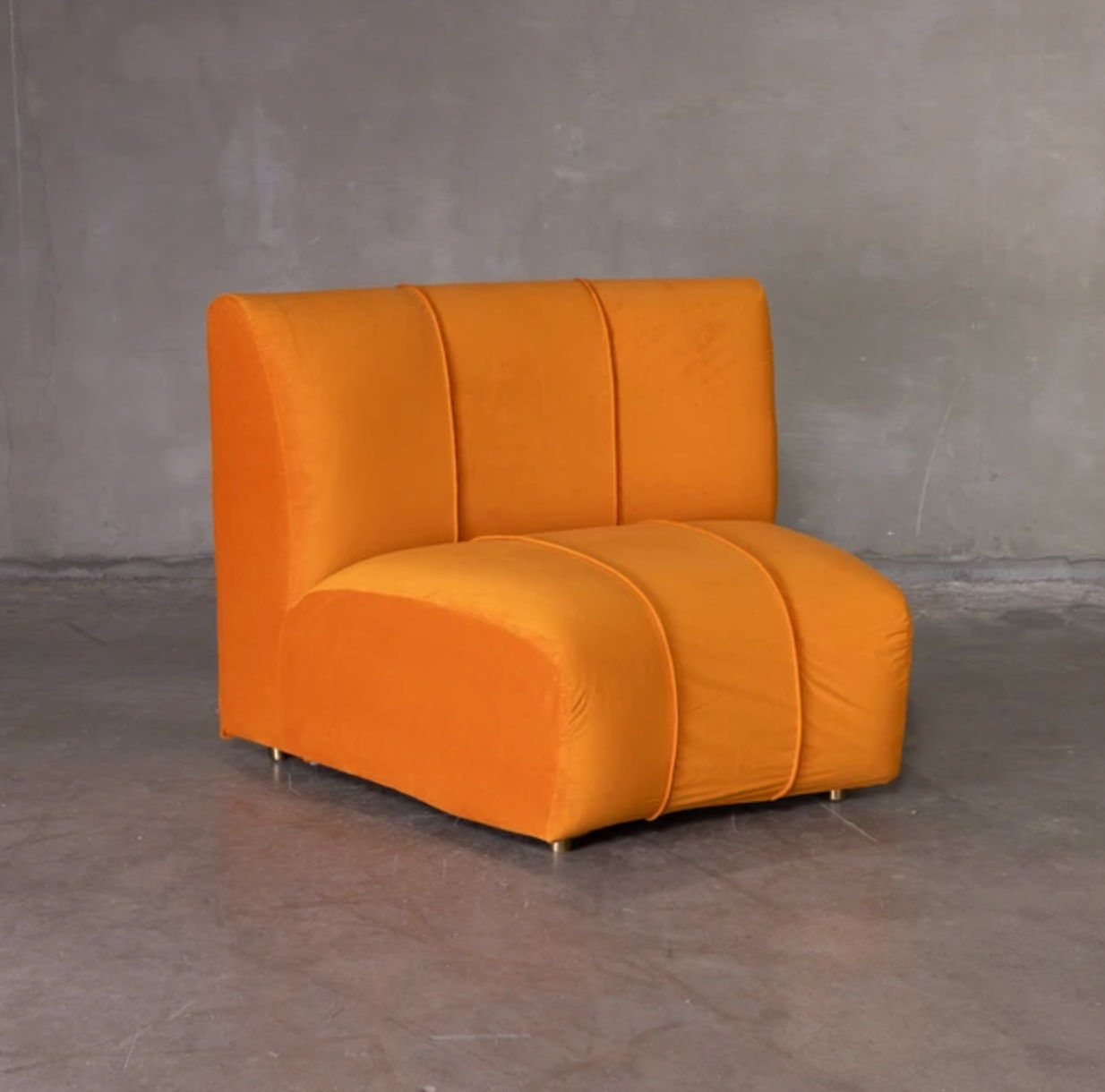 Velvet Armchair - Orange