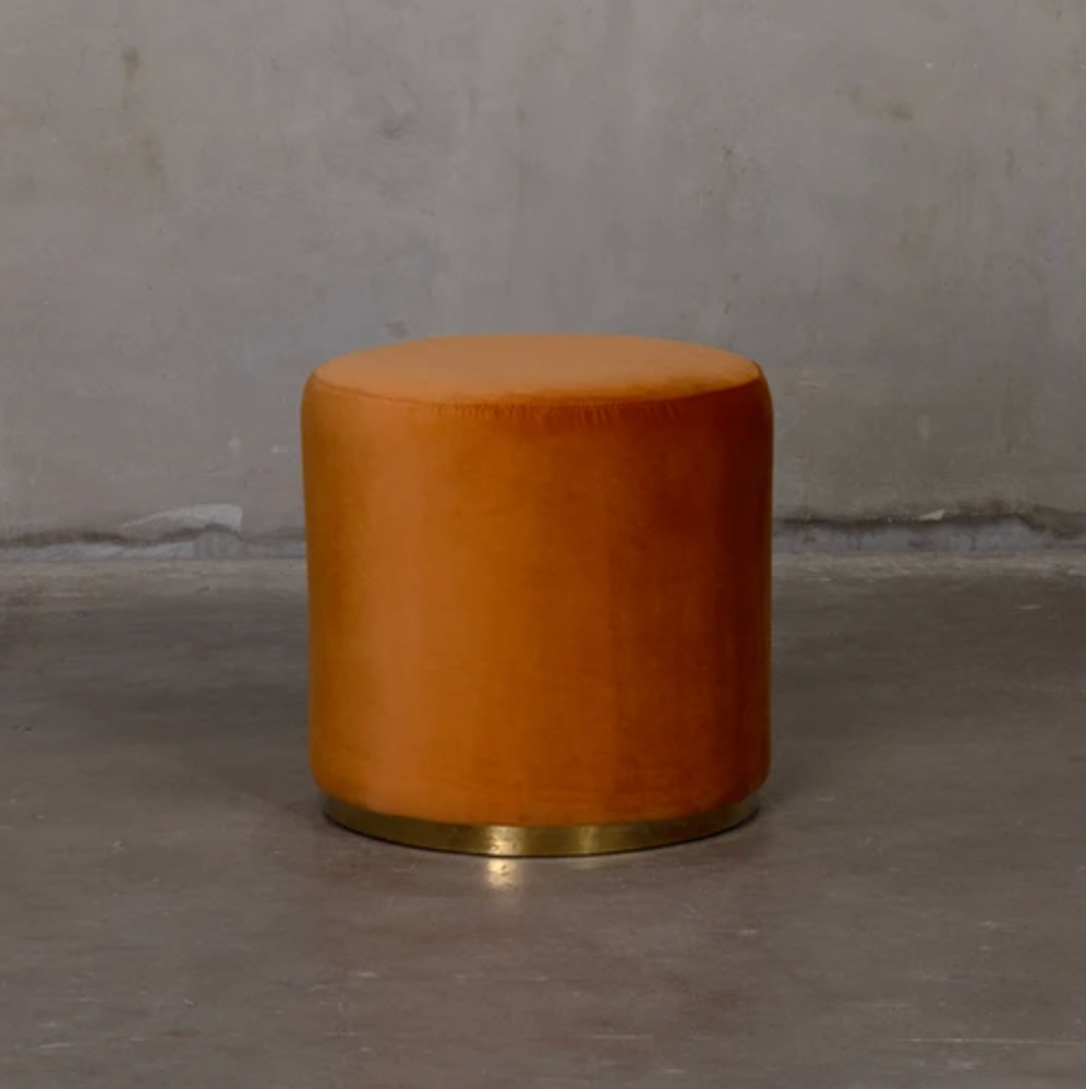 Small Round Ottoman - Orange