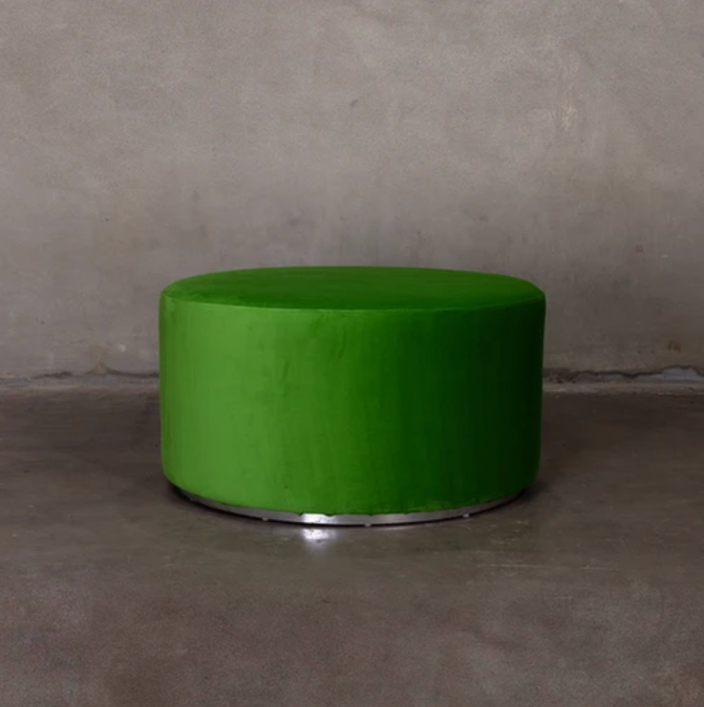 Large Round Ottoman - Green