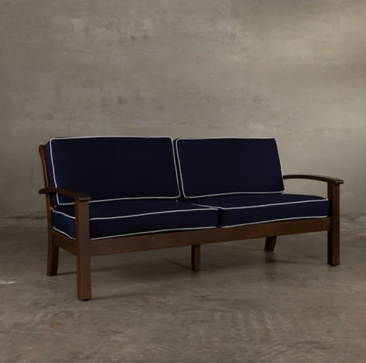 Walnut Loveseat - Navy