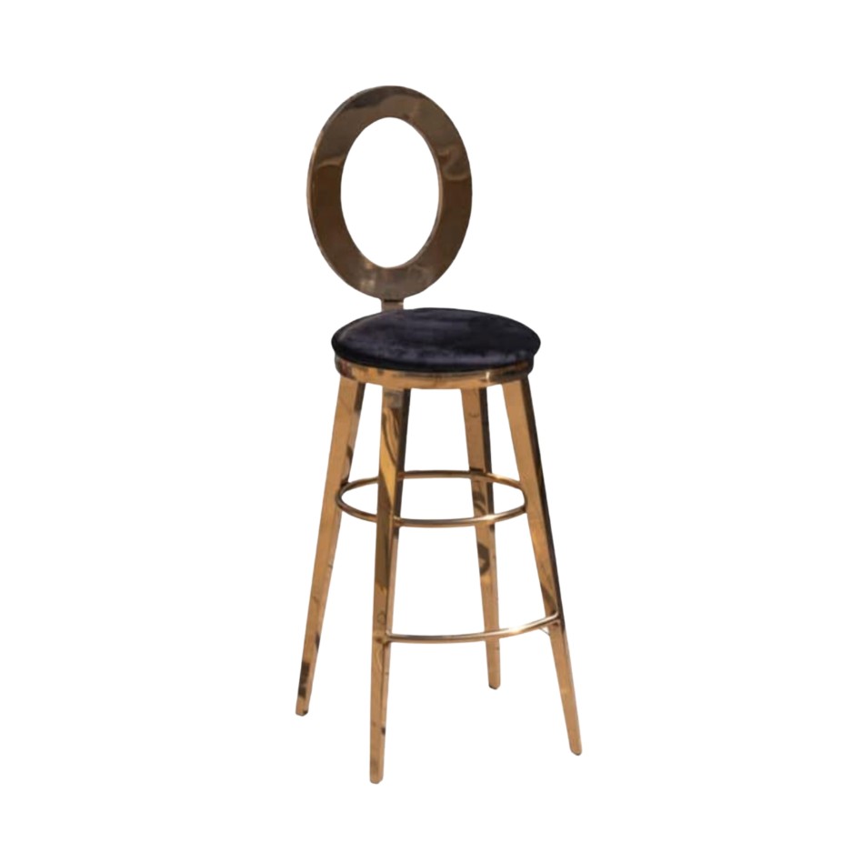 Gold Oracle Barstool Black Velvet