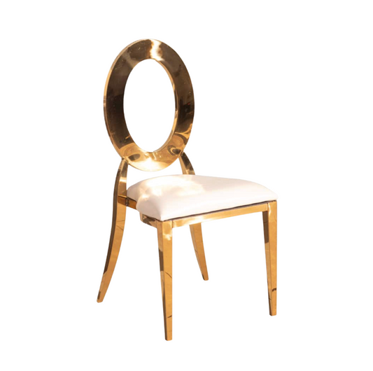 Gold Oracle Chair White Vinyl Leather