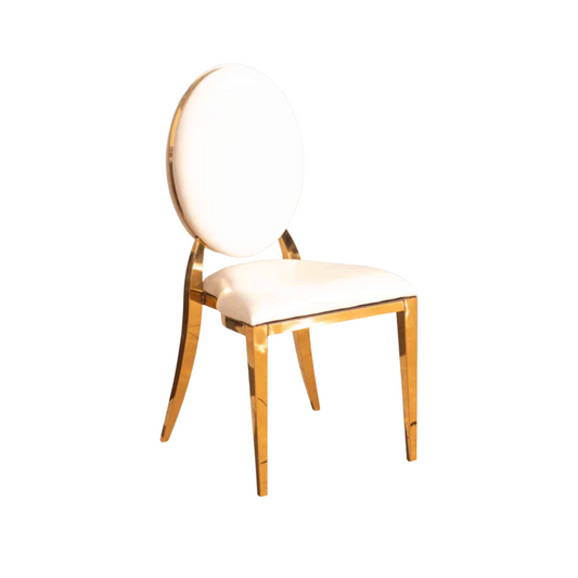 Gold Oracle Chair White Vinyl Leather Full