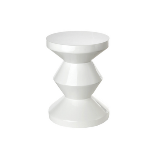White Zig Zag Side Table