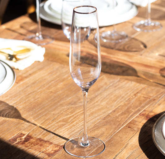 Signature Gold Rim Champagne Flute