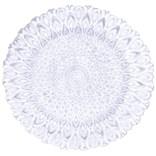 Silver Peacock Glass Charger 13″