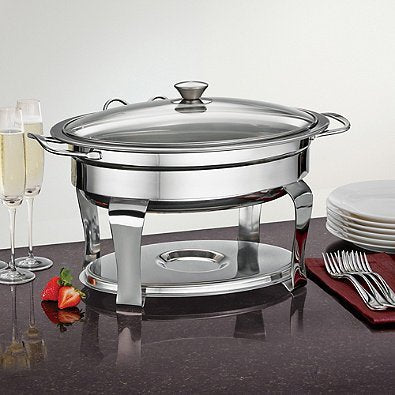 Oval Chafer with Glass Lid 4.2 qt
