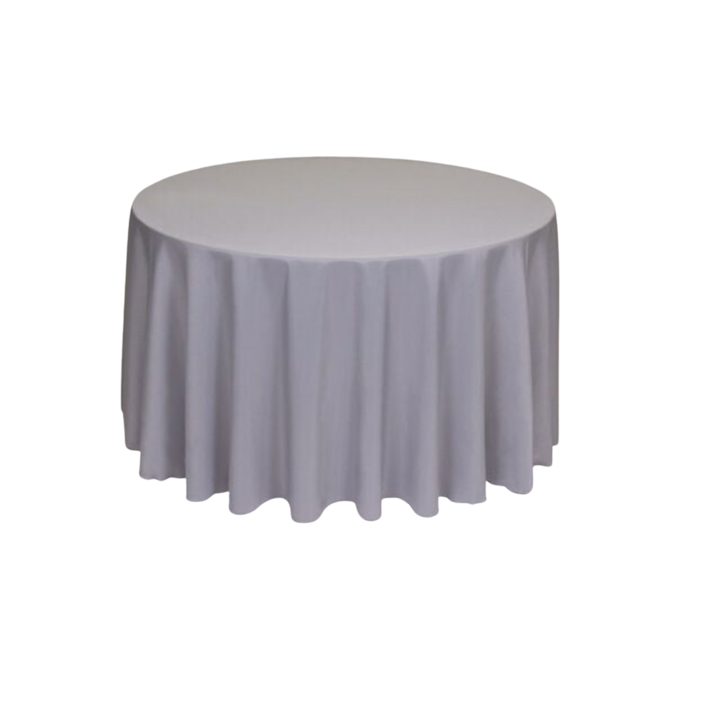 Silver Polyester 120" Round Tablecloth Linen