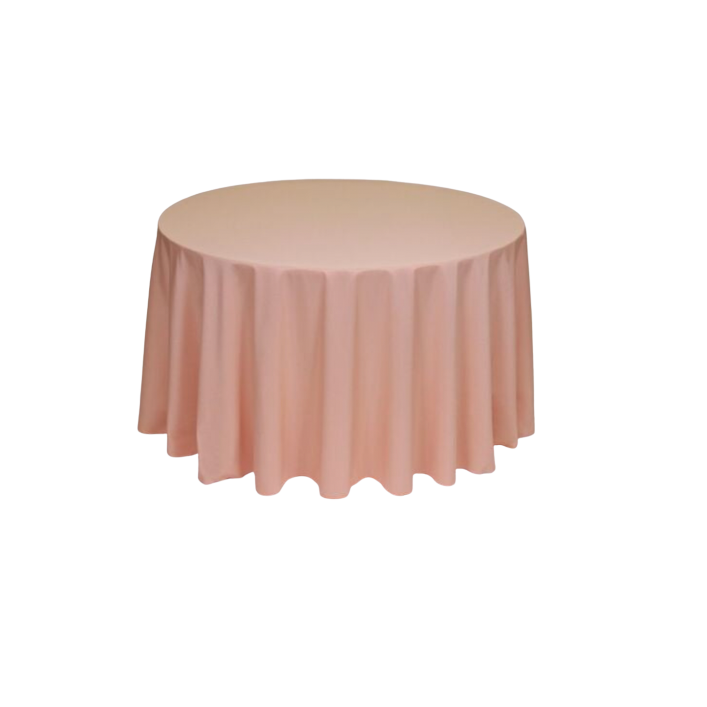 Peach Polyester 120" Round Tablecloth Linen