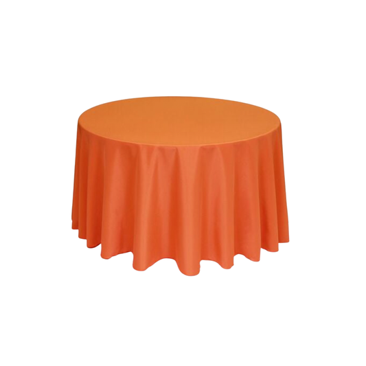 Orange Polyester 60" x 120" Rectangle Tablecloth Linen